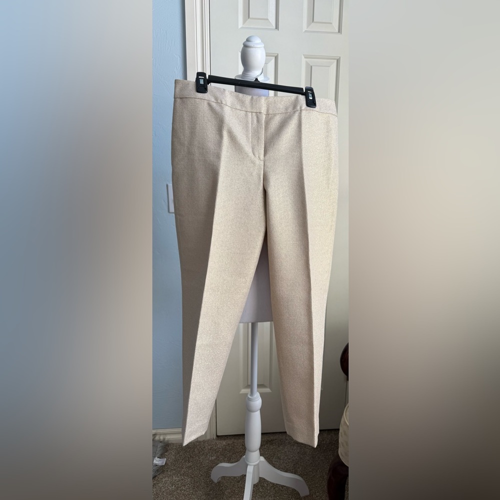 Talbots Signature Elegant Gold-Threaded Trousers